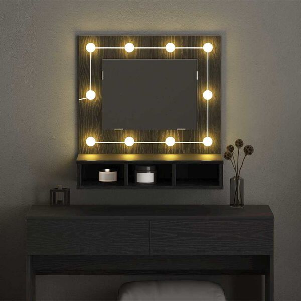 vidaXL Mirror Cabinet Black Oak 60 x 31.5 x 62 cm Engineered Wood