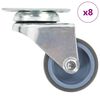 vidaXL 8 pcs Twin-wheel Swivel Casters 50 mm