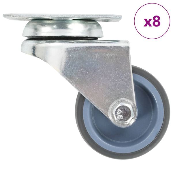 vidaXL 8 pcs Twin-wheel Swivel Casters 50 mm