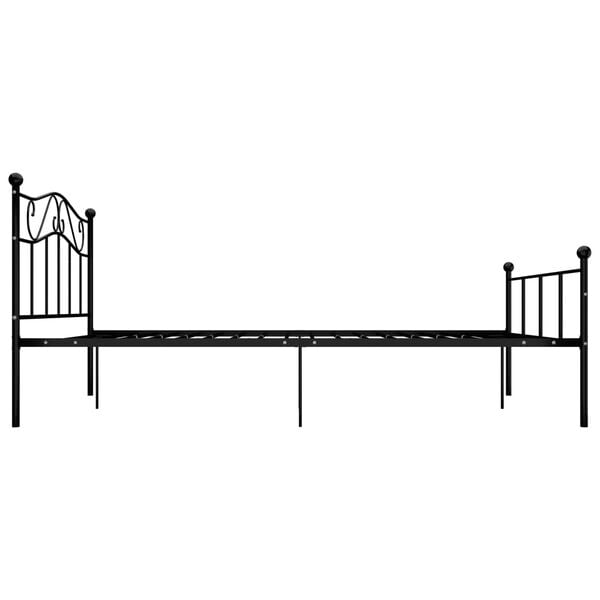 vidaXL Bed Frame without Mattress Black Metal 160x200 cm
