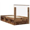 vidaXL Bed Frame with Headboard Old Wood 75 x 190 cm Solid Pine Wood
