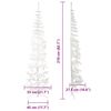 vidaXL Slim Artificial Half Christmas Tree with Stand White 210 cm