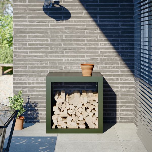 vidaXL Firewood Rack Green 60x40x60 cm Steel