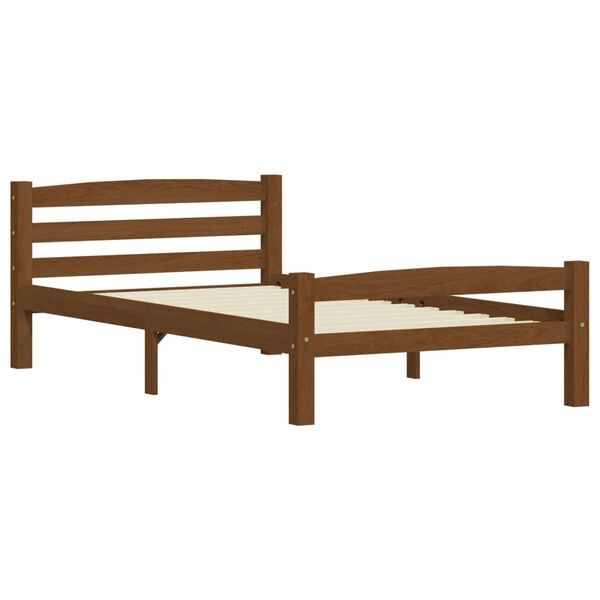 vidaXL Bed Frame without Mattress Honey Brown Solid Wood 100x200 cm (322076+321987)