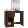 vidaXL Dressing Table with LED Smoked Oak 90x50x132.5 cm Engineered Wood