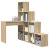 vidaXL Corner Desk Sonoma Oak 101.5 x 149.5 x 149.5 cm Engineered Wood