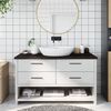 vidaXL Bathroom Countertop Dark Brown 100x30x(2-4) cm Treated Solid Wood
