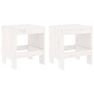 vidaXL Garden Stools 2 pcs White 40x36x45 cm Solid Wood Pine