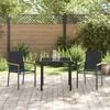 vidaXL Garden Dining Set 3 pcs Black Powder-coated Steel