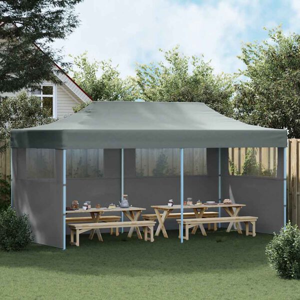 vidaXL Folding Pop-up Partytent with Sidewalls 3x6 m Anthracite