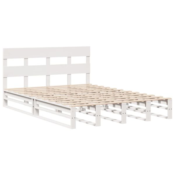 vidaXL Bed Frame without Mattress White 140x200 cm Solid Wood Pine