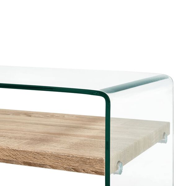vidaXL Coffee Table Clear 98x45x31 cm Tempered Glass