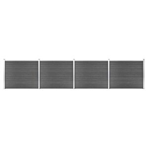 vidaXL Fence Panel Set WPC 699x146 cm Black