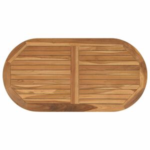 vidaXL Table Top Oval Solid Teak Wood Natural