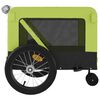 vidaXL Pet Bike Trailer Green and Black Oxford Fabric and Iron
