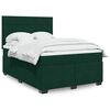 vidaXL Box Spring Bed with Mattress Dark Green 140x190 cm Velvet