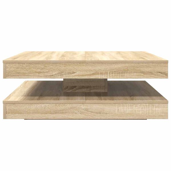 vidaXL Coffee Table 360-Degree Rotatable Sonoma Oak 90x90x34.5 cm
