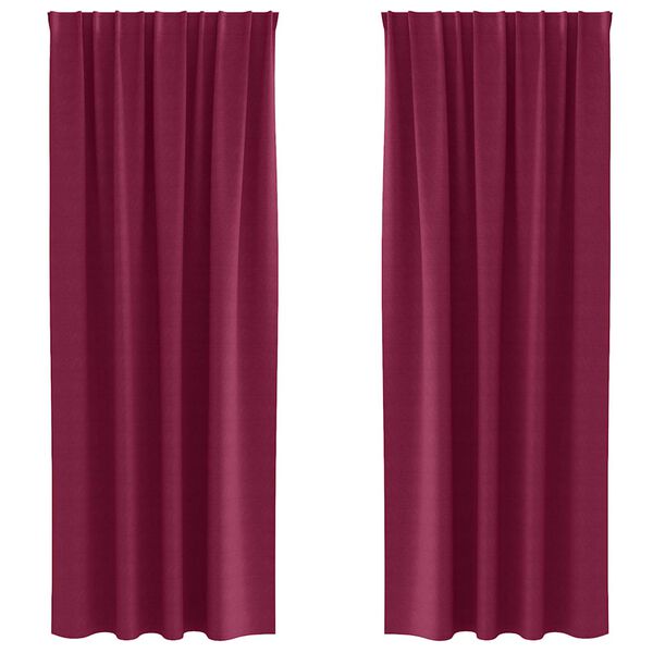 vidaXL Blackout Curtains with Rings 2 pcs Wine Red 225 x 140 cm