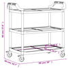 vidaXL 3-Tier Trolley Black 99x50x96 cm Aluminium