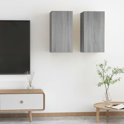 vidaXL TV Cabinets 2 pcs Grey Sonoma 30.5x30x60 cm Engineered Wood