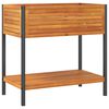 vidaXL Garden Planter with Shelf 80x45x80 cm Solid Wood Acacia&Steel