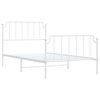 vidaXL Metal Bed Frame without Mattress with Footboard White 107x203cm