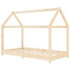 vidaXL Kids Bed Frame | Natural Wood | Solid pine wood, Plywood slats