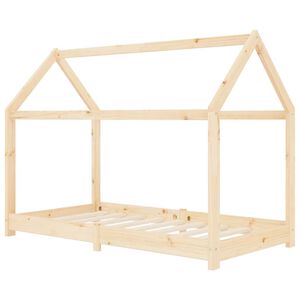 vidaXL Kids Bed Frame | Natural Wood | Solid pine wood, Plywood slats