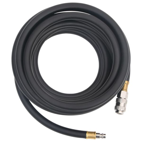 vidaXL Hybrid Air Hose Black 0.6" 5 m Rubber and PVC