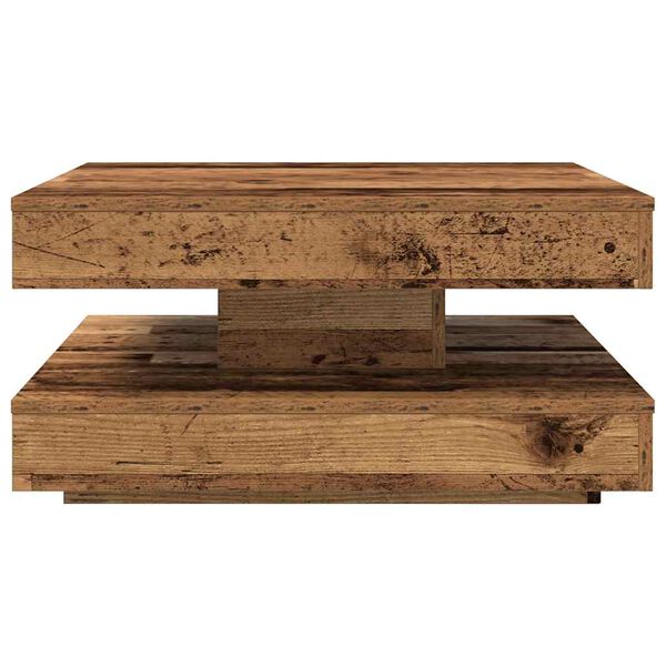 vidaXL Coffee Table 360-Degree Rotatable Old Wood 70x70x34.5 cm