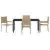 vidaXL Garden Dining Set with Cushion 5 pcs Beige Poly Rattan