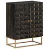 vidaXL Sideboard Black 55x34x75 cm Solid Wood Mango and Iron