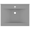 vidaXL Luxury Basin with Faucet Hole Matt Light Grey 60x46 cm Ceramic