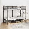 vidaXL Bunk Bed without Mattress Black 90x200 cm Steel