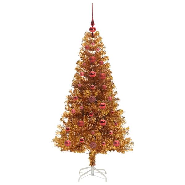 vidaXL Christmas Tree with 150 LEDs with Stand Gold 120 cm PET