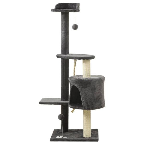 vidaXL Cat Tree with Sisal Scratching Posts Dark Grey 120 cm