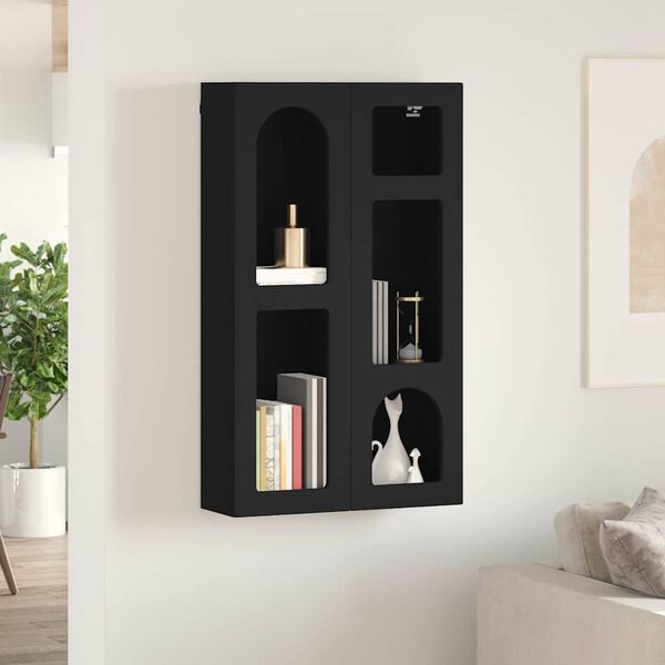 vidaXL Hanging Cabinet Black 59 x 20 x 100 cm Engineered Wood