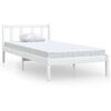 vidaXL Bed Frame without Mattress White Solid Wood 100x200 cm