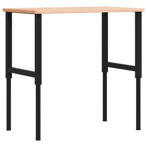 vidaXL Workbench 100x60x(71.5-98) cm Solid Wood Beech Rectangular