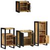 vidaXL Bathroom Furniture Set with Shelf 4 pcs Brown Solid Mango Wood