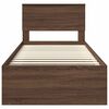 vidaXL Bed Frame with Headboard Brown Oak 90 x 190 cm Engineered wood