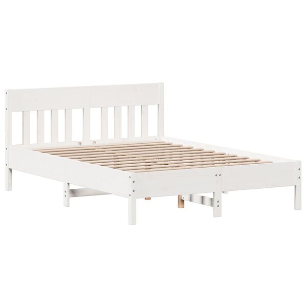 vidaXL Bed Frame without Mattress White 120x190 cm Small Double Solid Wood Pine