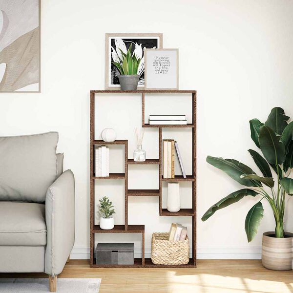 vidaXL Bookcase Brown Oak 72x20x120.5 cm Engineered Wood