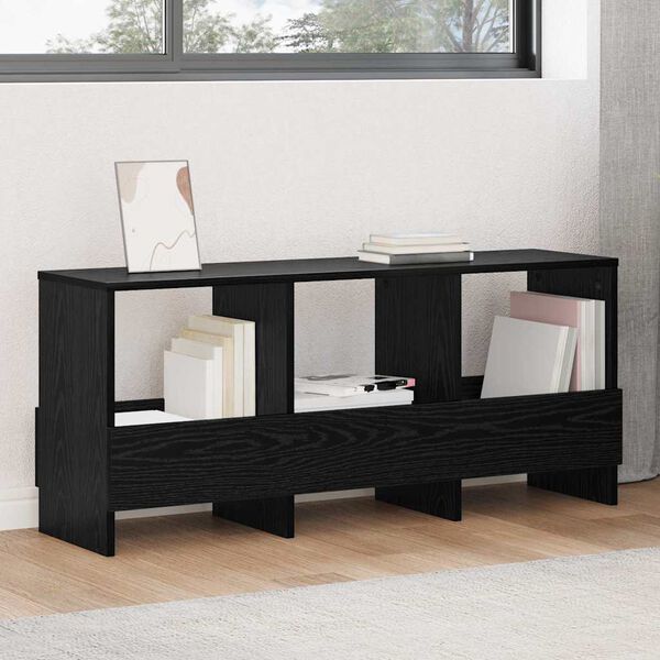 vidaXL Magazine Rack Black Oak 102 x 30 x 45 cm