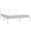 vidaXL Metal Bed Frame without Mattress with Headboard White 160x200cm