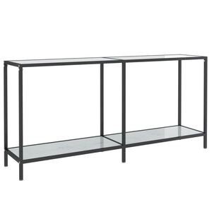 vidaXL Console Table White 160x35x75.5 cm Tempered Glass