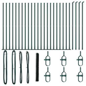 vidaXL Fence Post Green 50 x 1.5 m (50 mm mesh) Steel and PVC