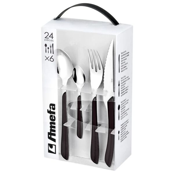 Amefa 24 Piece Cutlery Set Eclat Black