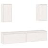 vidaXL TV Cabinet | Set of 4 | White | Solid Pinewood | 4 pieces | Wall mounting