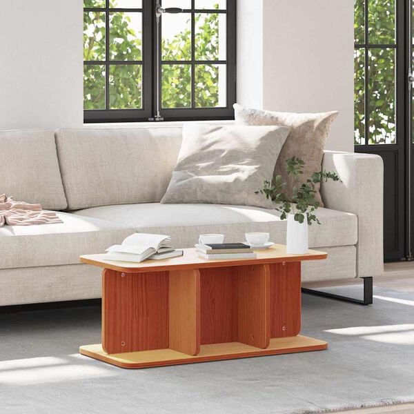 vidaXL Coffee Table Wax Brown 80 x 39.5 x 33.5 cm Solid pine wood